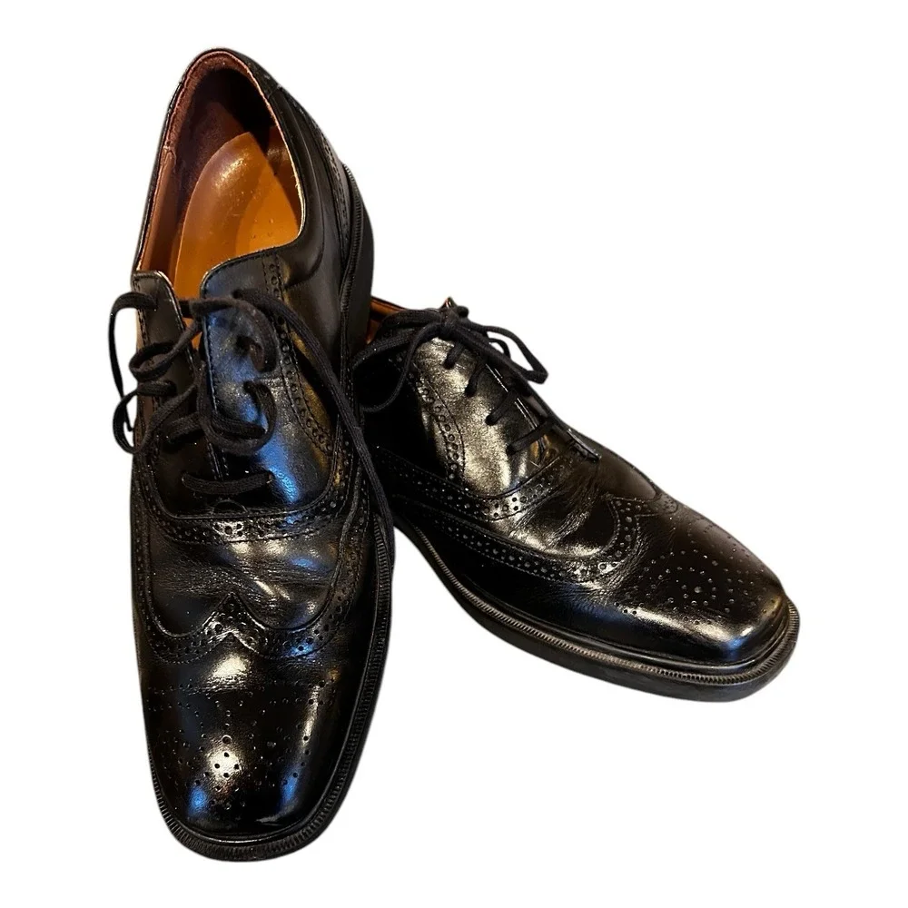 Rockport‎ DresSports Mens Shoes Size 9.5M Black Oxford Wingtip Lace up